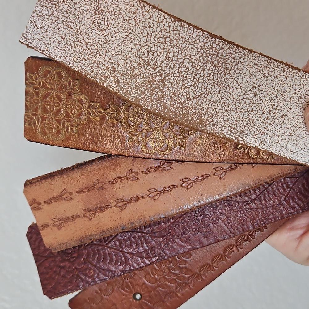 🌻Leather Straps 7" Repurposed Quality Leather Belts/handbags Hand Cut To Order